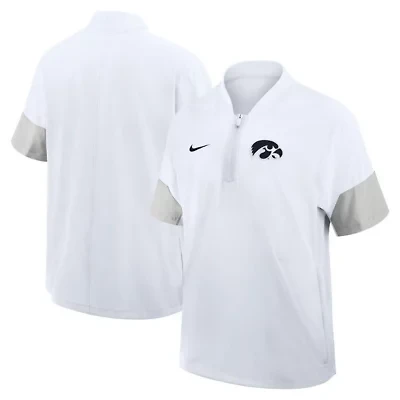 NCAA Nike Iowa Hawkeyes 2025 Sideline Short Sleeve Quarter-Zip Coach Jacket