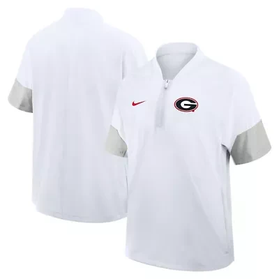 NCAA Nike Georgia Bulldogs 2025 Sideline Short Sleeve Quarter-Zip Coach Jacket