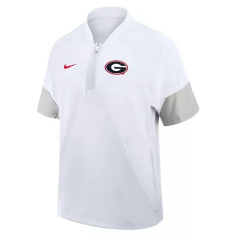 NCAA Nike Georgia Bulldogs 2025 Sideline Short Sleeve Quarter-Zip Coach Jacket