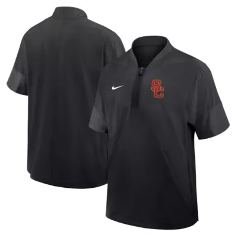 NCAA Nike USC Trojans 2025 Sideline Short Sleeve Quarter-Zip Coach Jacket