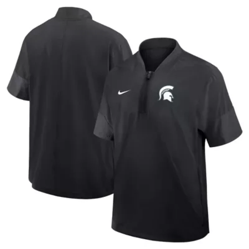 NCAA Nike Michigan State Spartans 2025 Sideline Short Sleeve Quarter-Zip Coach Jacket
