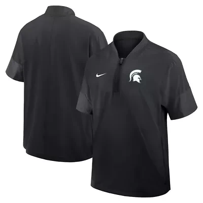 NCAA Nike Michigan State Spartans 2025 Sideline Short Sleeve Quarter-Zip Coach Jacket