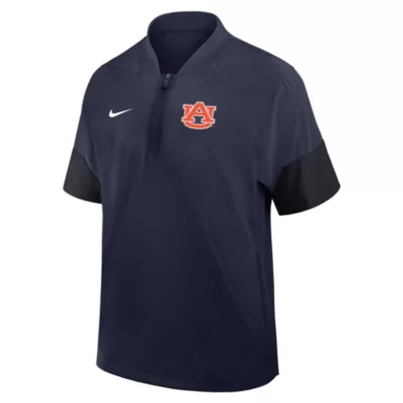 NCAA Nike Auburn Tigers 2025 Sideline Short Sleeve Quarter-Zip Dri-FIT Coach Jacket