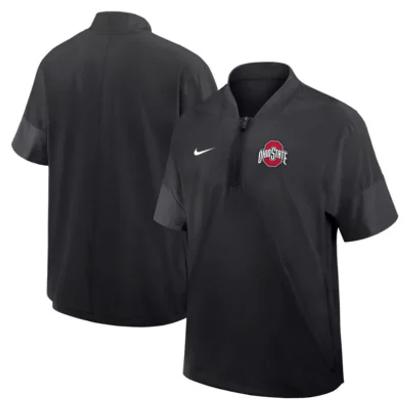 NCAA Nike Ohio State Buckeyes 2025 Sideline Short Sleeve Quarter-Zip Coach Jacket