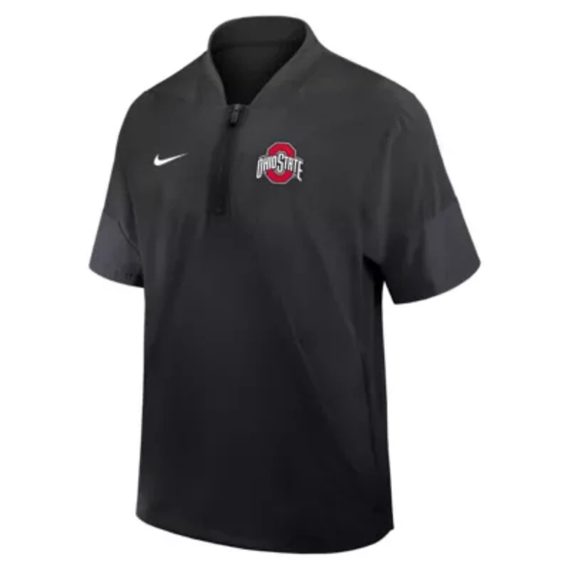 NCAA Nike Ohio State Buckeyes 2025 Sideline Short Sleeve Quarter-Zip Coach Jacket