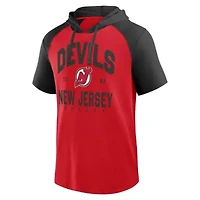 NHL New Jersey Devils Prime Raglan Short Sleeve Pullover Hoodie