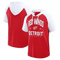 NHL Detroit Wings Prime Raglan Short Sleeve Pullover Hoodie