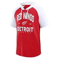NHL Detroit Wings Prime Raglan Short Sleeve Pullover Hoodie