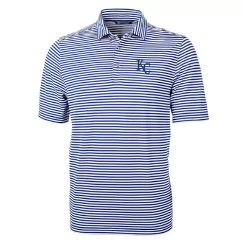 MLB Kansas City Royals Virtue Eco Pique Stripe Recycled Polo