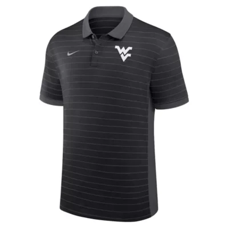 NCAA Nike West Virginia Mountaineers 2025 Early Season Coaches Sideline Victory Stripe Dri-FIT Polo