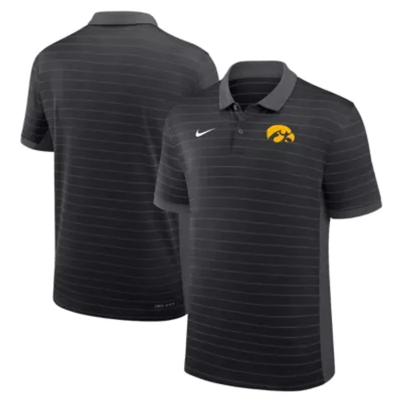 NCAA Nike Iowa Hawkeyes 2025 Early Season Coaches Sideline Victory Stripe Dri-FIT Polo