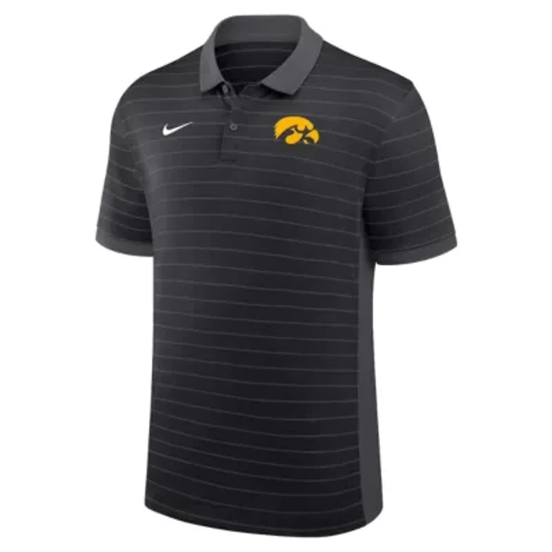NCAA Nike Iowa Hawkeyes 2025 Early Season Coaches Sideline Victory Stripe Dri-FIT Polo