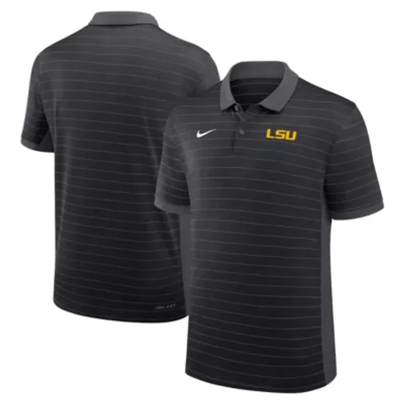 NCAA Nike LSU Tigers 2025 Early Season Coaches Sideline Victory Stripe Dri-FIT Polo