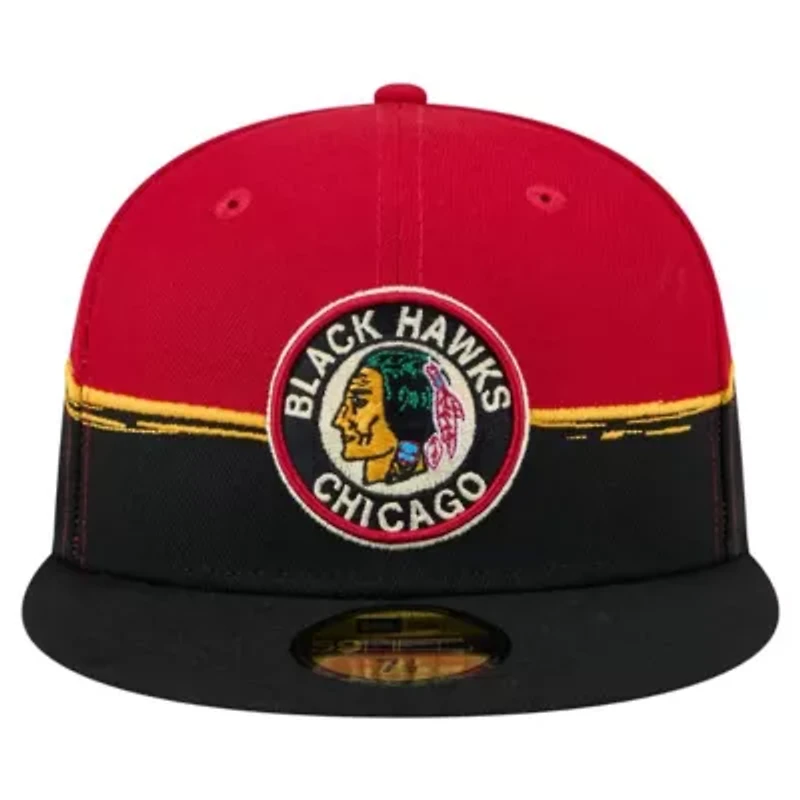 NHL Black/Red Chicago Blackhawks Vintage Color Dip 59FIFTY Fitted Hat