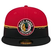 NHL Black/Red Chicago Blackhawks Vintage Color Dip 59FIFTY Fitted Hat