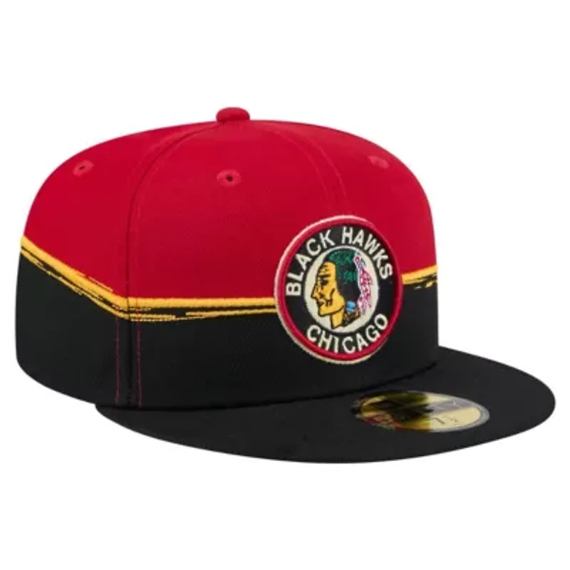 NHL Black/Red Chicago Blackhawks Vintage Color Dip 59FIFTY Fitted Hat