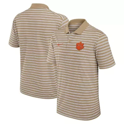 NCAA Nike Clemson Tigers Athletic Prep Striped Dri-FIT Polo