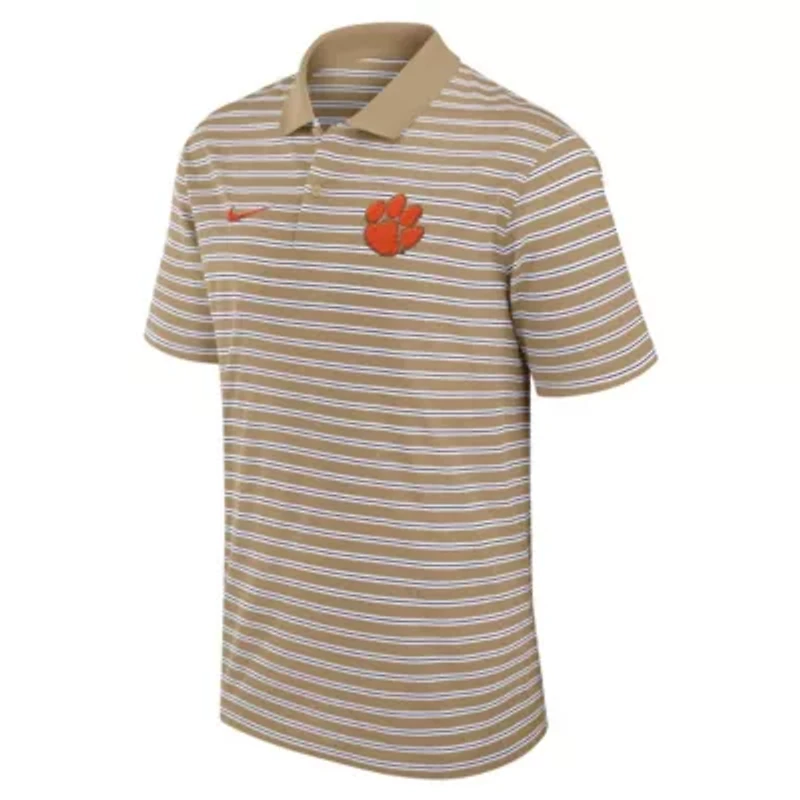 NCAA Nike Clemson Tigers Athletic Prep Striped Dri-FIT Polo