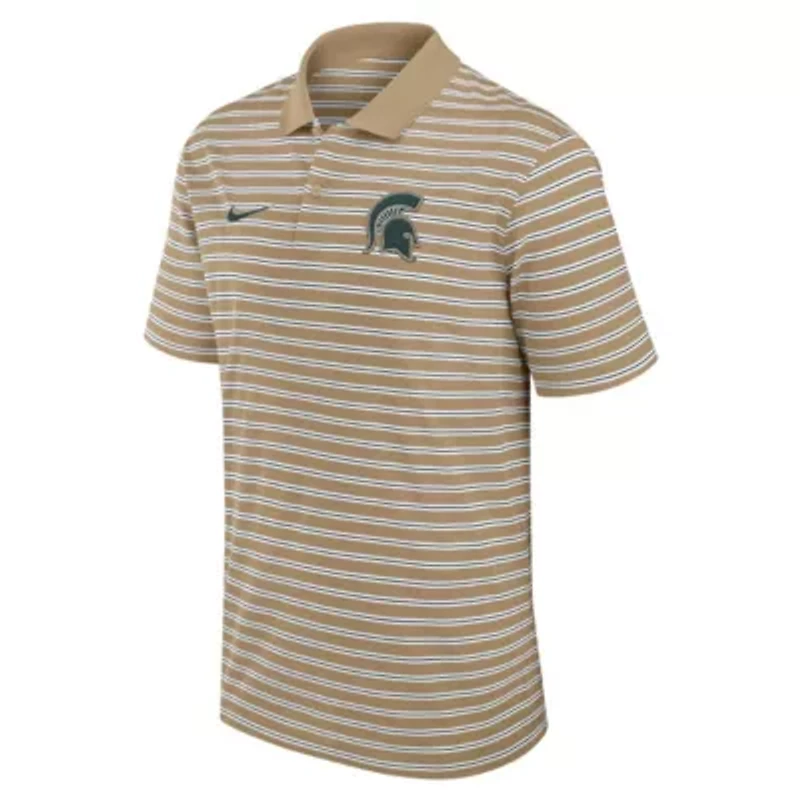 NCAA Nike Michigan State Spartans Athletic Prep Striped Dri-FIT Polo