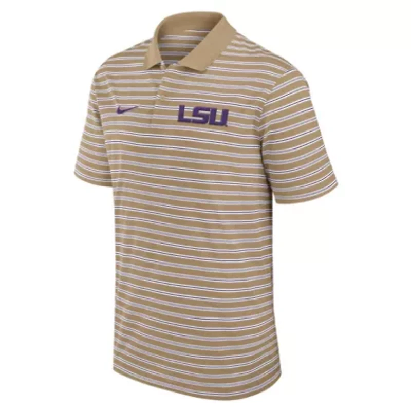 NCAA Nike LSU Tigers Athletic Prep Striped Dri-FIT Polo