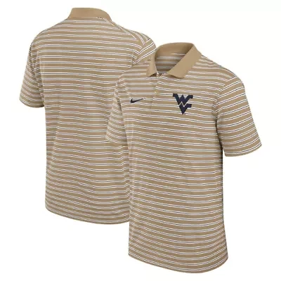 NCAA Nike West Virginia Mountaineers Athletic Prep Striped Dri-FIT Polo