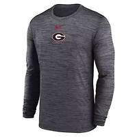NCAA Nike Georgia Bulldogs 2025 Sideline Velocity Dri-FIT Long Sleeve T-Shirt
