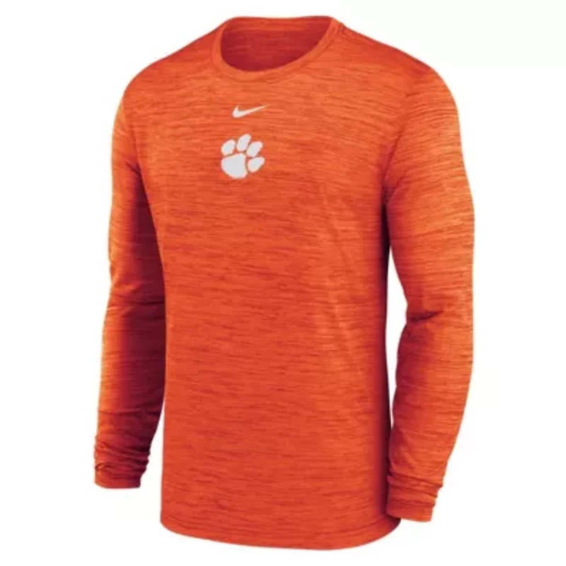 NCAA Nike Clemson Tigers 2025 Sideline Velocity Dri-FIT Long Sleeve T-Shirt