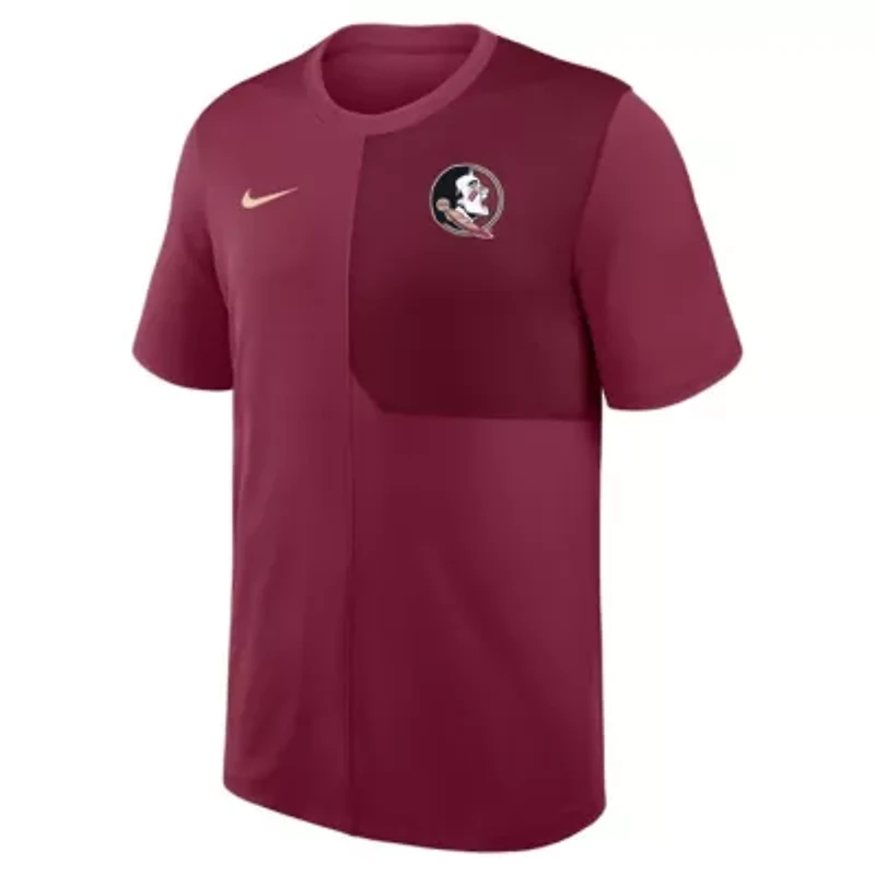 NCAA Nike Florida State Seminoles 2025 Sideline UV Dri-FIT Coach Shirt