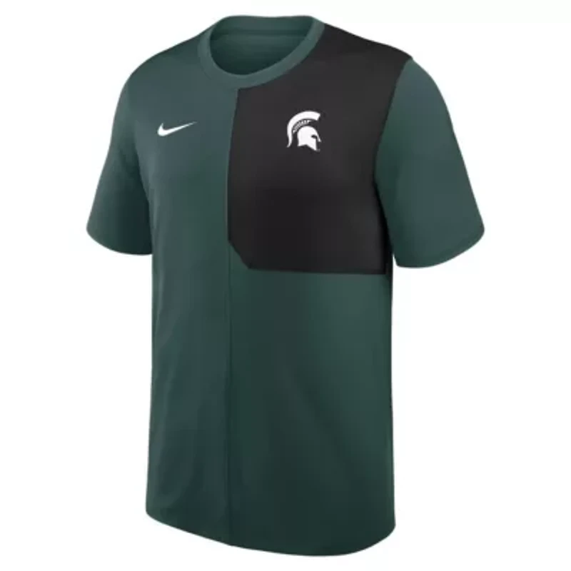 NCAA Nike Michigan State Spartans 2025 Sideline UV Dri-FIT Coach Shirt