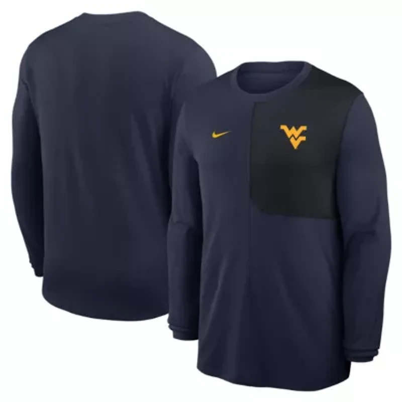 NCAA Nike West Virginia Mountaineers 2025 Sideline Coach UV Dri-FIT Long Sleeve Shirt