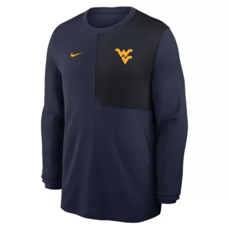 NCAA Nike West Virginia Mountaineers 2025 Sideline Coach UV Dri-FIT Long Sleeve Shirt