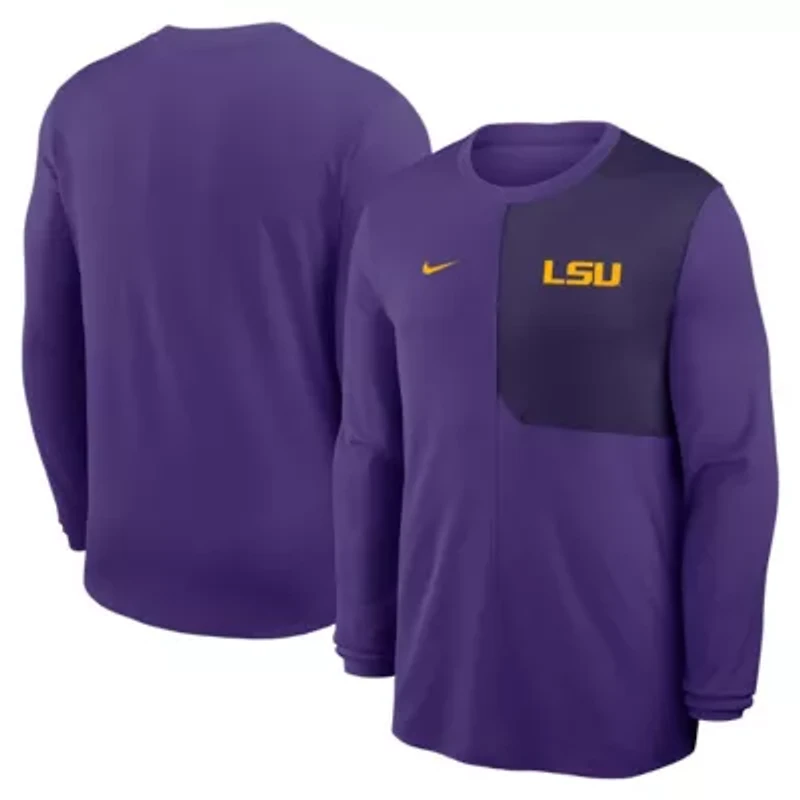 NCAA Nike LSU Tigers 2025 Sideline Coach UV Dri-FIT Long Sleeve Shirt