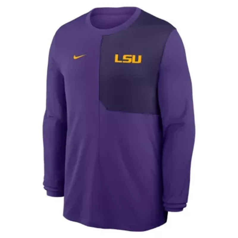 NCAA Nike LSU Tigers 2025 Sideline Coach UV Dri-FIT Long Sleeve Shirt