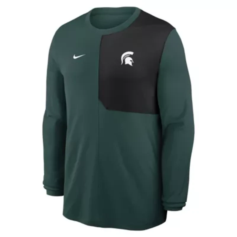 NCAA Nike Michigan State Spartans 2025 Sideline Coach UV Dri-FIT Long Sleeve Shirt