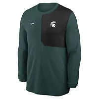 NCAA Nike Michigan State Spartans 2025 Sideline Coach UV Dri-FIT Long Sleeve Shirt