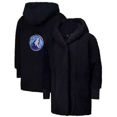 NBA Unisex the Best Lounger World By Jill Martin Minnesota Timberwolves Oversized Open-Front Hoodie Sweater