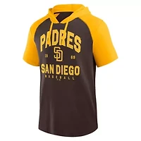 MLB Fanatics San Diego Padres Prime Raglan Short Sleeve Hoodie T-Shirt