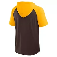 MLB Fanatics San Diego Padres Prime Raglan Short Sleeve Hoodie T-Shirt