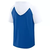 MLB Logo Athletic Los Angeles Dodgers Prime Raglan Short Sleeve Hoodie T-Shirt