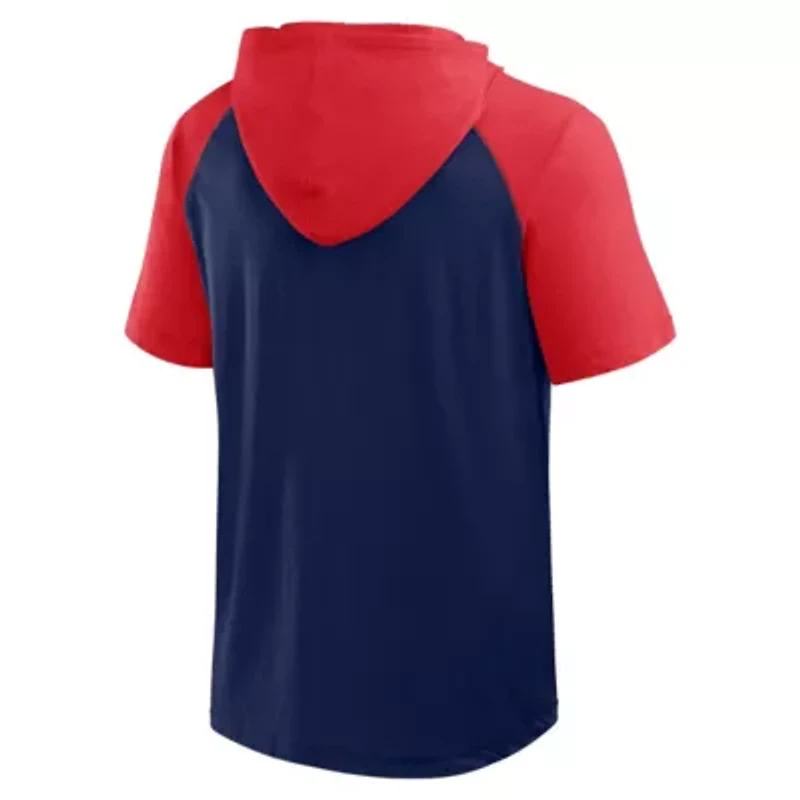 MLB Fanatics Atlanta Braves Prime Raglan Short Sleeve Hoodie T-Shirt