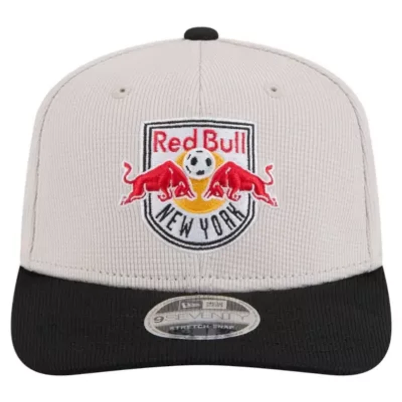 MLS Khaki/Black New York Bulls 2025 Jersey Hook 9SEVENTY Stretch-Snap Hat