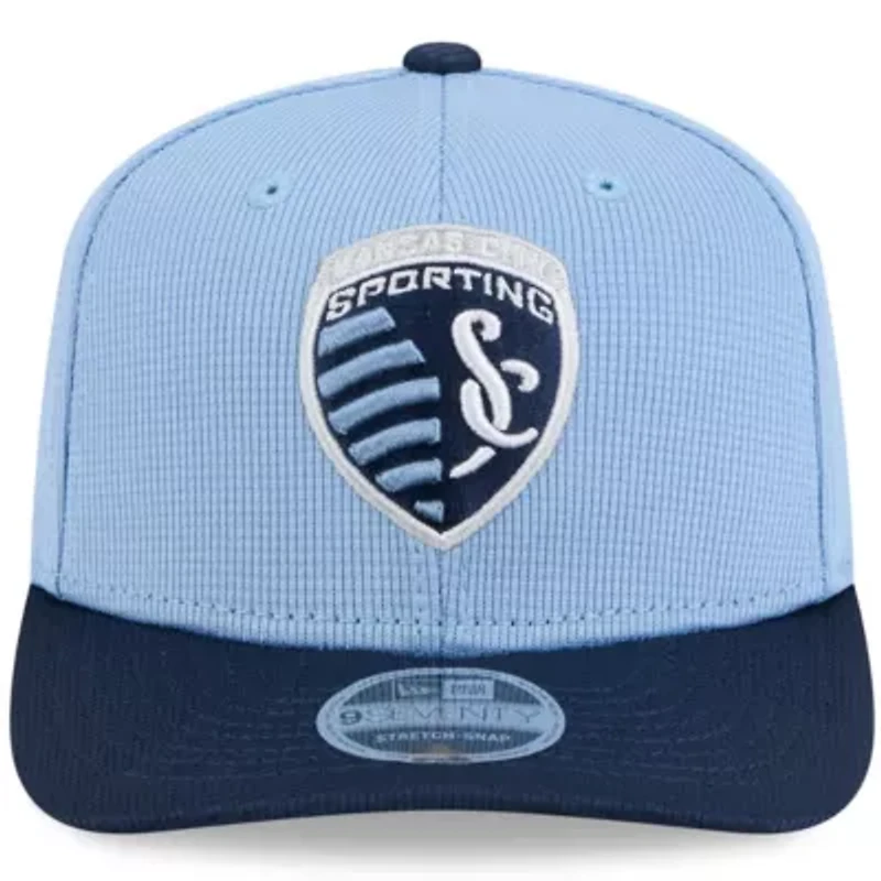 MLS Sky Blue/Navy Sporting Kansas City 2025 Jersey Hook 9SEVENTY Stretch-Snap Hat