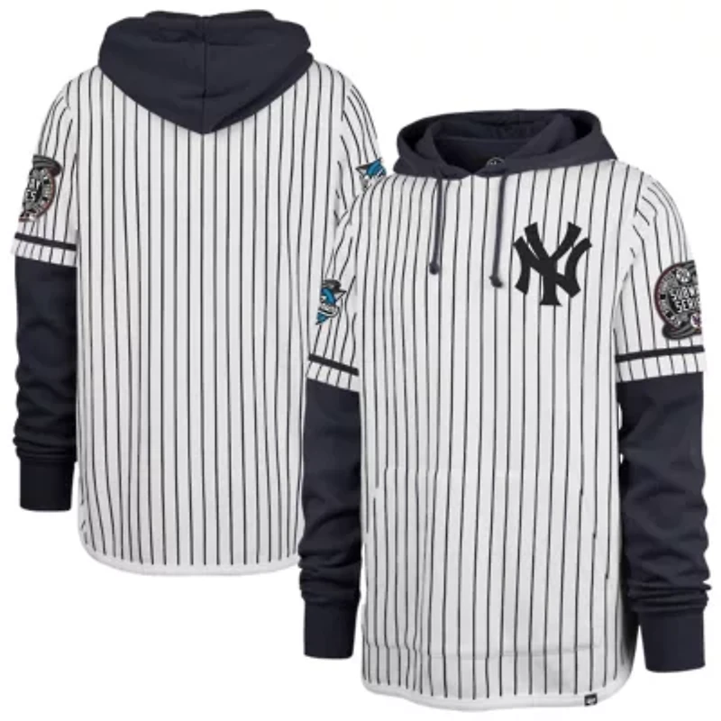 MLB New York Yankees 2000 World Series Winning Stripes Shortstop Pullover Hoodie