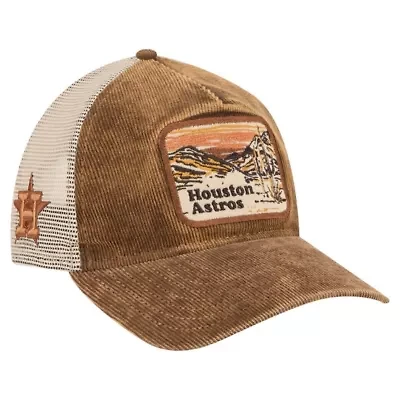 MLB Dark Houston Astros Vintage Landscape 9TWENTY A-Frame Adjustable Trucker Hat