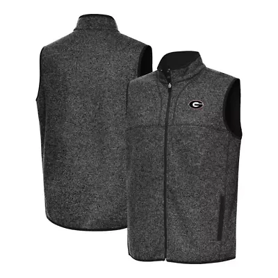 NCAA Heather Georgia Bulldogs Fortune Full-Zip Vest