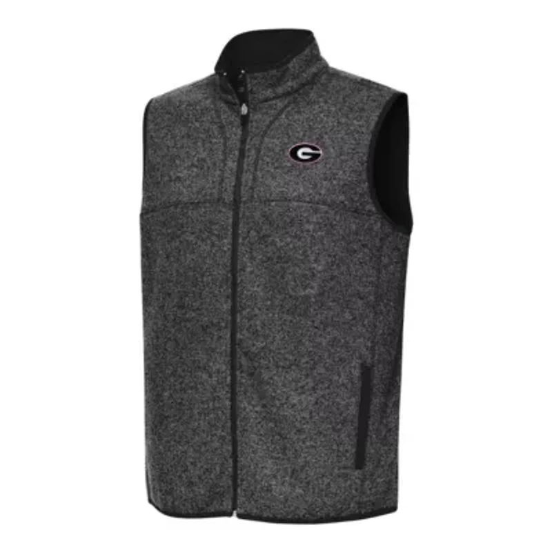 NCAA Heather Georgia Bulldogs Fortune Full-Zip Vest