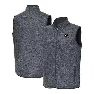 NCAA Heather Georgia Bulldogs Fortune Full-Zip Vest