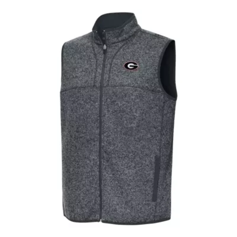 NCAA Heather Georgia Bulldogs Fortune Full-Zip Vest