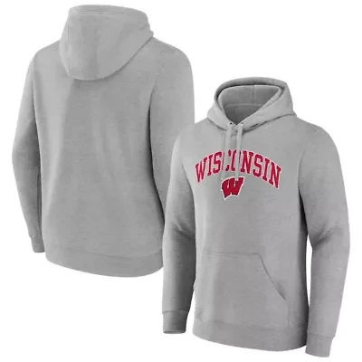 NCAA Fanatics Wisconsin Badgers Arched Logo Pullover Hoodie