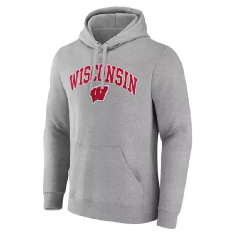 NCAA Fanatics Wisconsin Badgers Arched Logo Pullover Hoodie